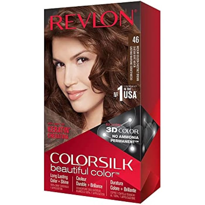 Revlon Colorsilk Haircolor Medium Golden Chestnut Brown 46 (Pack Of 2) - Image 1